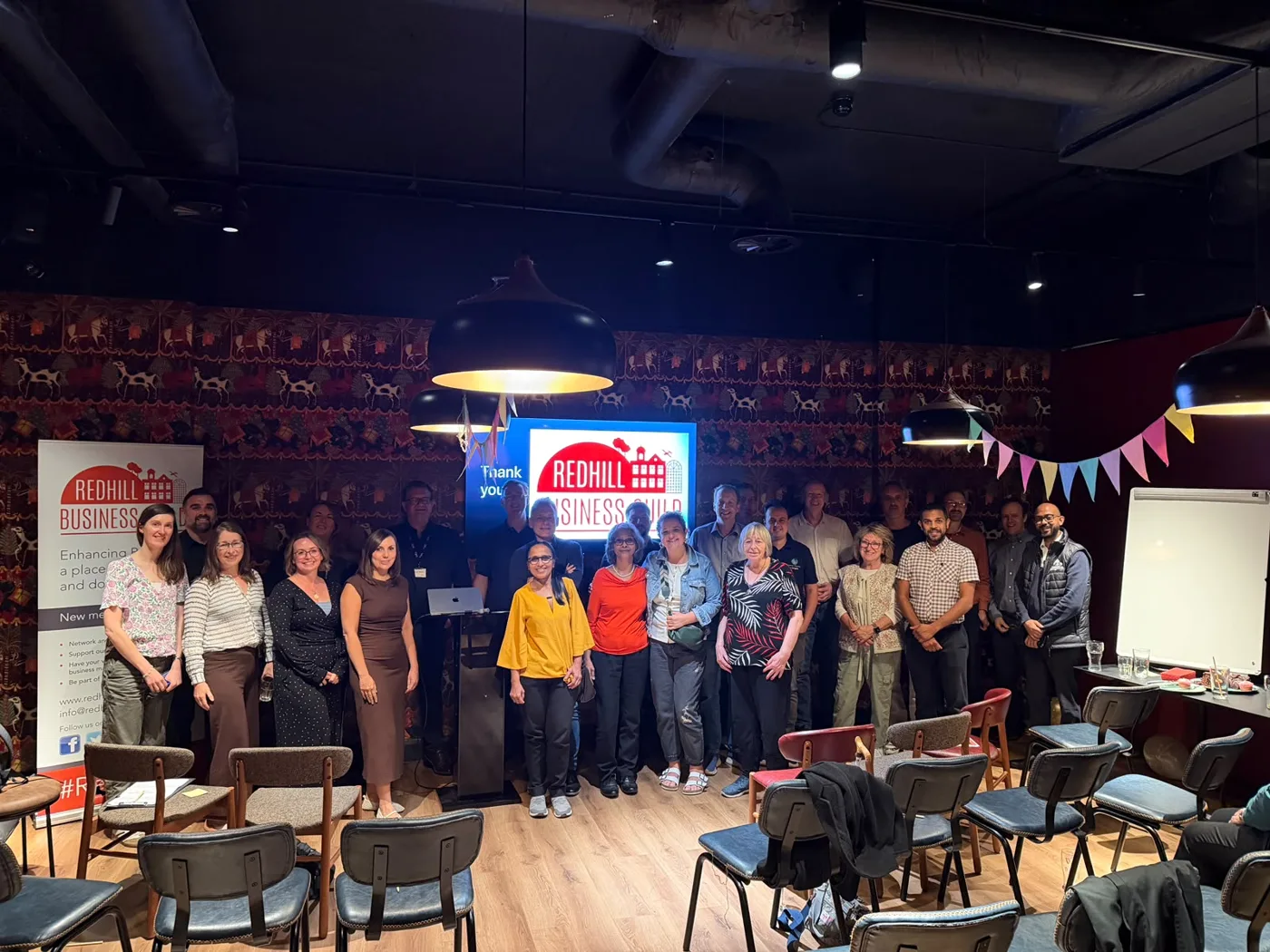 Redhill Business Guild members together at the Guild's 10th anniversary celebration