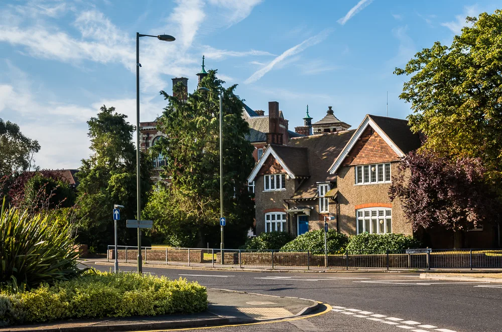 Castlefield Road, Reigate, with the Town Hall behind the trees. Paper copies of the consultation are available at the Town Hall.