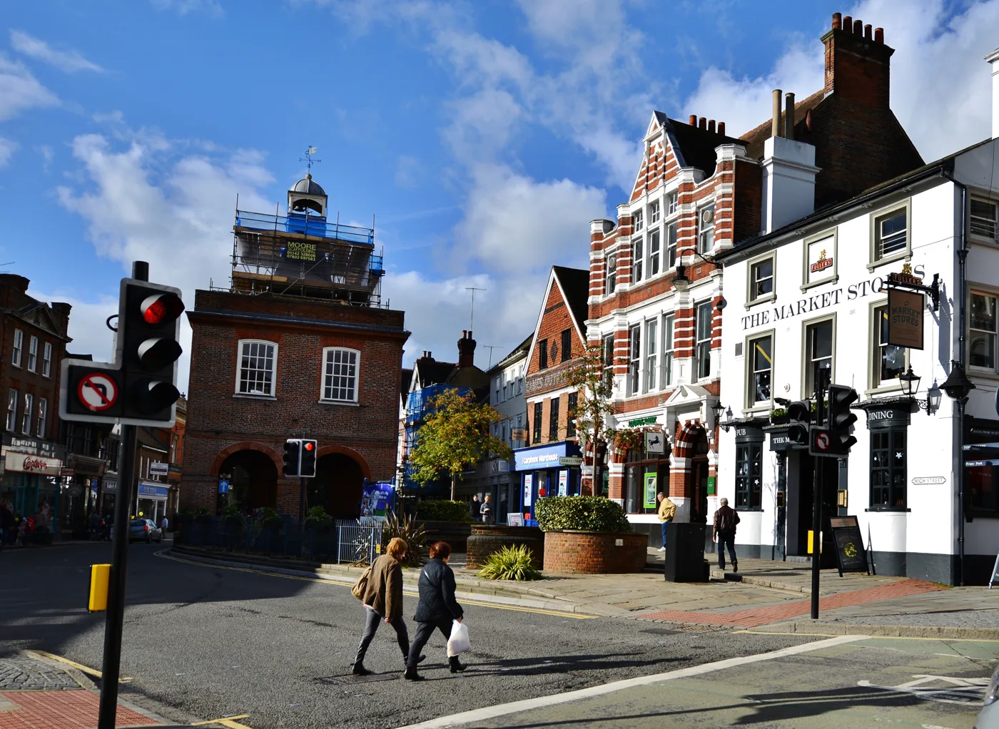 Reigate High Street and the Old Town Hall, where the Business Guild litter pick meets on 4 October